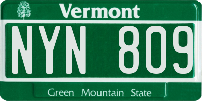 VT license plate NYN809