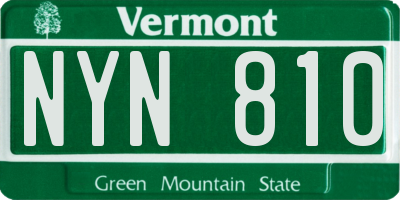 VT license plate NYN810