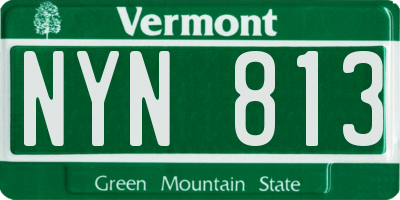 VT license plate NYN813