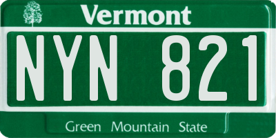 VT license plate NYN821