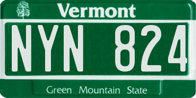 VT license plate NYN824