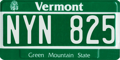VT license plate NYN825