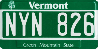 VT license plate NYN826