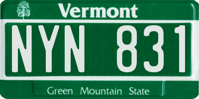 VT license plate NYN831