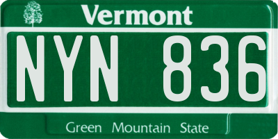 VT license plate NYN836