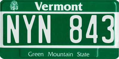 VT license plate NYN843