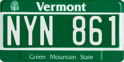 VT license plate NYN861
