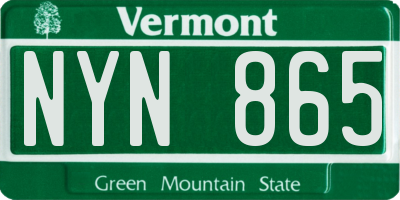 VT license plate NYN865
