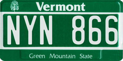 VT license plate NYN866