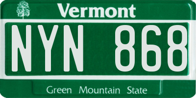 VT license plate NYN868