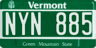 VT license plate NYN885