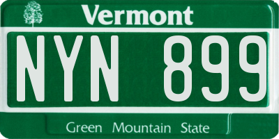 VT license plate NYN899