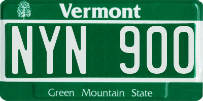 VT license plate NYN900