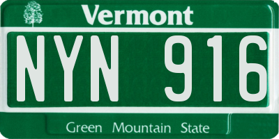 VT license plate NYN916