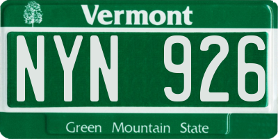 VT license plate NYN926