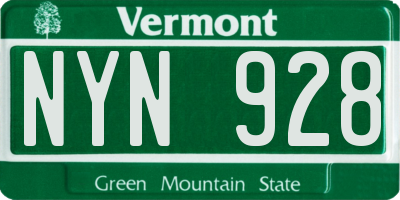 VT license plate NYN928