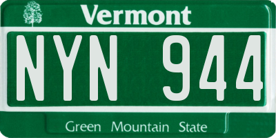 VT license plate NYN944
