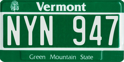 VT license plate NYN947