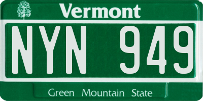 VT license plate NYN949
