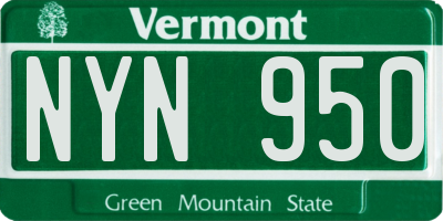 VT license plate NYN950