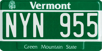 VT license plate NYN955