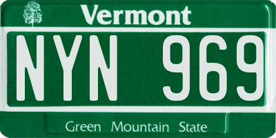 VT license plate NYN969