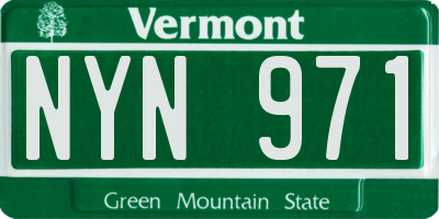 VT license plate NYN971