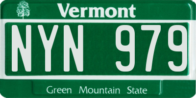 VT license plate NYN979