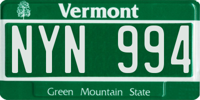 VT license plate NYN994
