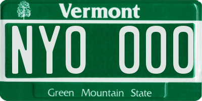 VT license plate NYO000