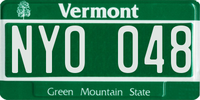 VT license plate NYO048