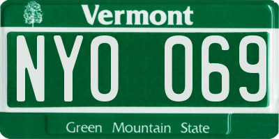 VT license plate NYO069
