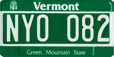 VT license plate NYO082