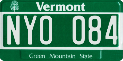 VT license plate NYO084