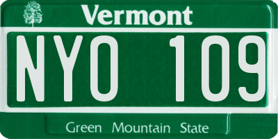 VT license plate NYO109