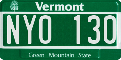 VT license plate NYO130