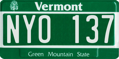 VT license plate NYO137