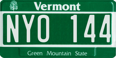 VT license plate NYO144