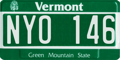 VT license plate NYO146