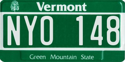 VT license plate NYO148