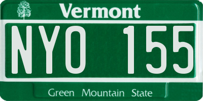 VT license plate NYO155