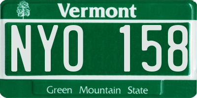 VT license plate NYO158
