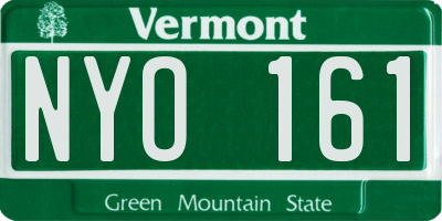 VT license plate NYO161
