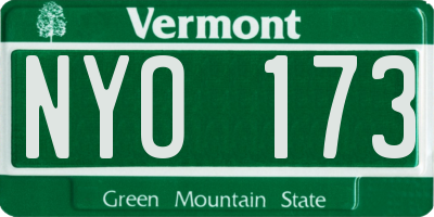 VT license plate NYO173