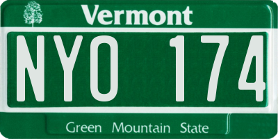 VT license plate NYO174