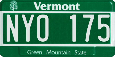 VT license plate NYO175