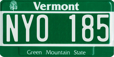 VT license plate NYO185
