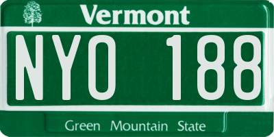 VT license plate NYO188