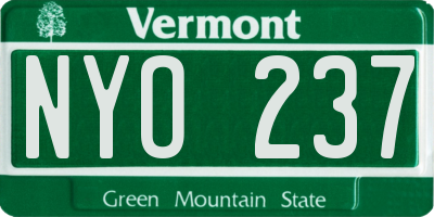 VT license plate NYO237