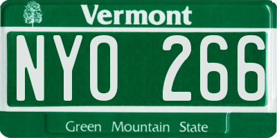 VT license plate NYO266